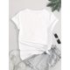 thumbnail image 3 of Camiseta deportiva informal sencilla de manga corta con cuello redondo y estampado abstracto floral creativo de bolsillo para mujer, cómoda prenda de verano para mujer, ideal para el tiempo libre., 3 of 7