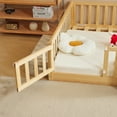 thumbnail image 7 of Ktaxon Montessori Full Floor Bed with Safety Guardrails, Wood Bed Frame, Nature, 7 of 7
