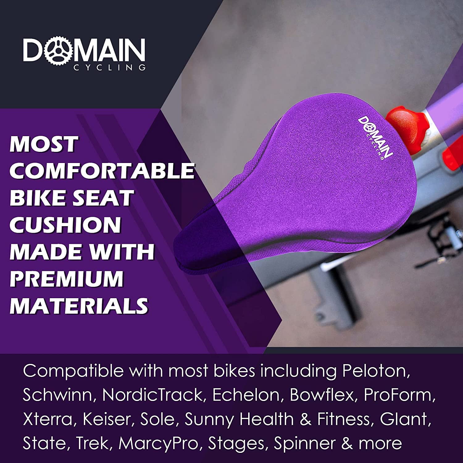 Domain Cycling Bike Seat Cushion Ultimate Comfort Fits Most