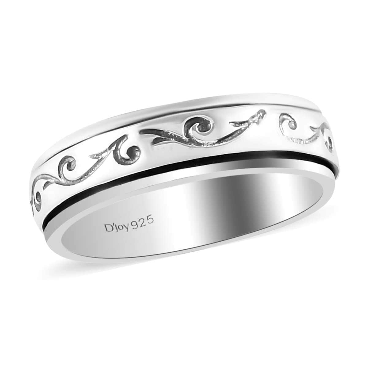 Shop LC Spinner Ring for Women - Spinning Anxiety Ring for Men - Wedding  Band 925 Sterling Silver Platinum Plated Cross Faith Jewelry Stress Relief  Size 8 Valentine Gifts 