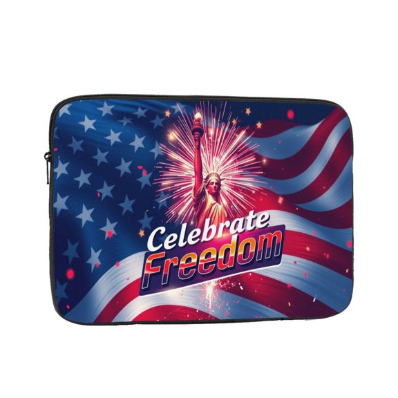 Laptop Sleeve Bag Compatible For iPad MacBook Air Pro Tablet Computer PC notebook Protective Fit in 10/12/13/14/15/16/17 inch Size Celebrate Freedom 4th of july (1)
