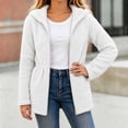 thumbnail image 5 of OGLCCG Girls Fleece Jacket with Hood Full Zip Fuzzy Sherpa Coat Long Sleeve Fall Winter Outwear with Pockets,Drawstring Waist(White,6-7 Years), 5 of 8