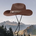 thumbnail image 2 of Shadoumai Women's Raffia Straw Sun Hats Wide Brim Beach Visor Ponytail Hat Packable UPF 80+ Vacation Essential, 2 of 4