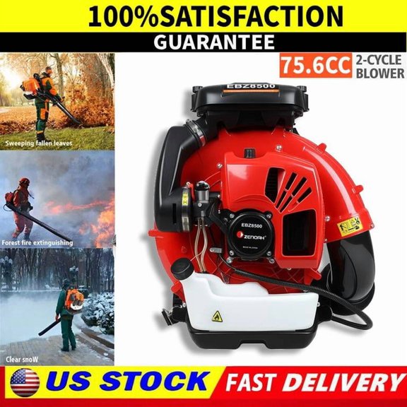 Backpack Blower, 75.6CC Gas Powered Leaf Blower with 850 CFM & 200 MPH for All-Season Yard Care, Debris & Snow Removal
