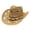 Khaki, variant on Women's Wide Brim Sun Hat Men Summer Western Cowboy Hat Straw Hat Hollowed Out Visor Cap