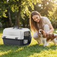 thumbnail image 7 of Magshion 23" Hard-Sided Pet Carrier with Food Bowl, Top & Front Doors, Ventilated Travel Crate for Cats & Small Dogs up to 26 lbs, White/Gray, 7 of 7