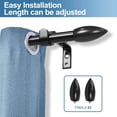 thumbnail image 4 of Urbanest Adjustable Single Curtain Rod Set Bullet Finials – 5/8-Inch Diameter, With Black Rod, 84–120 Inches, 4 of 6