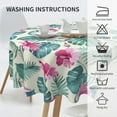 thumbnail image 5 of Round Tablecloth 60 Inch, Palm Tree Leaf Table Cover (Fit for 20"-47" Table), Soft Fabric Washable Wrinkle Resistant Table Cloths for Parties Kitchen Family Gatherings Home Decor, 5 of 6