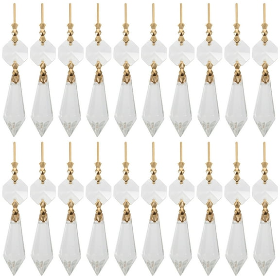 OUNONA 20Pcs Transparent Chandelier Pendant Crystals Replacement Parts for Home Decor