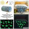 thumbnail image 5 of JeashCHAT Glow in The Dark Dinosaur Blanket for Boys Soft Plush Blue Fleece Throw Blanket. Great Dinosaur Gifts for Kids, Grandkids, Baby, Toddler, Birthday, Christmas, 5 of 9