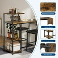 thumbnail image 5 of Juiluna Dining Table Set for 2, 3-Piece Expandable Bar Table and Chairs Set, with Storage Shelves and Wine Rack, Small Kitchen Dining Set for Living Room, Apartment, 5 of 9