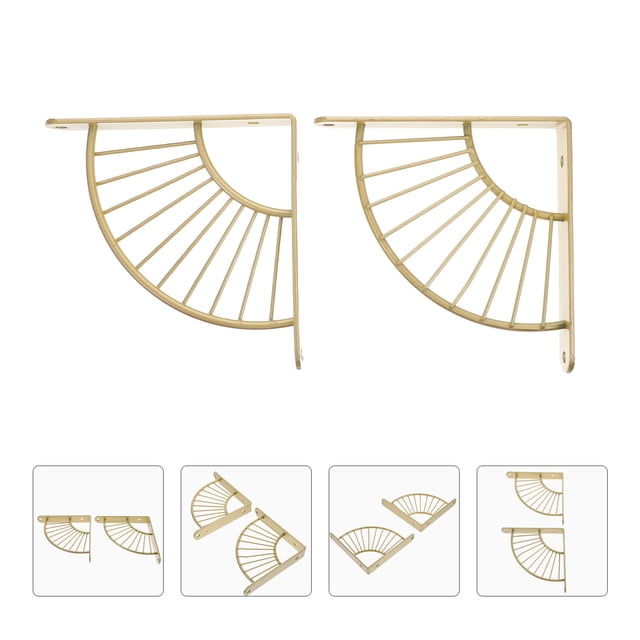 UPGRATOR Support d'Étagère d'Échafaudage 2 Pcs pour Rangement Mural en Doré 14.7x14.7x2.4 Po
