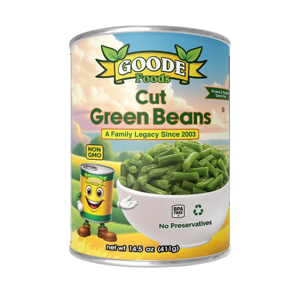 Goode Foods Cut Green Beans 14.5 oz Can