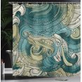 thumbnail image 3 of Ambesonne Abstract Shower Curtain, Paisley Pattern Swirled, 69"Wx75"L, Grey Yellow, 3 of 4
