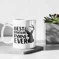 thumbnail image 4 of Best Buckin Papa Mug for Grandpa or Dad for Fathers Day Birthday Christmas Funny Deer Hunting Pun 11 or 15 oz. White Ceramic Coffee Tea Cup with Sayings for Men Him, 4 of 7