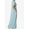 thumbnail image 4 of TheMogan Women's S~3X Soft Jersey Oversized V-Neck Short Sleeve Maxi Dress W Pocket, 4 of 6