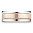 thumbnail image 2 of Benchmark� 14 Karat Rose Gold 8mm Comfort-fit Drop Bevel Satin Finish Milgrain Design Wedding Band Ring, 2 of 7