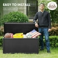 thumbnail image 6 of EHHLY Commercial Grade Deck Box, 120 Gallon Outdoor Storage Box Large, Lockable Package Bin Delivery Box for Outside Front Porch, Patio Cushions Storage Containers Waterproof, Black, 6 of 10