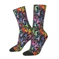 thumbnail image 3 of Calcetines con diseño de arcoíris oscuro y fuego de dragón, accesorios para calcetines de vestir flexibles para mujeres y hombres, 3 of 4