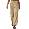 thumbnail image 3 of Aezemi Women High Waisted Sports Pants Loose Fit Elastic Waist Flowy Jogger Pants with Pockets Palazzo Womens Workout Fashion Casual Outdoor Trousers XL, 3 of 8