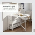 thumbnail image 4 of HOMCOM 59"L Expandable Foldable Dining Table with 2 Drawers & Bottom Storage Shelf, For Kitchken Dining Furniture, White, 4 of 9
