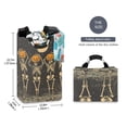 thumbnail image 2 of Yayeee Freestanding Laundry Hamper with Handle Collapsible Large Storage Basket for Clothes, Beige Halloween Skeleton, 2 of 7