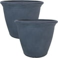 thumbnail image 1 of Sunnydaze Jardinière d'Extérieur à Double Paroi en Anjelica Résistante aux Intempéries - 20 Pouces - Fini Ardoise - Lot de 2, 1 of 10