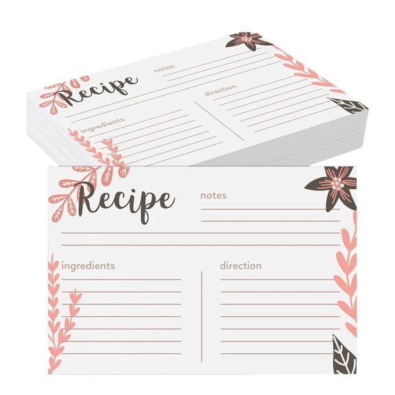 Recipe Cards, 4 × 6 In Blank Recipe Cards, 50 Pcs Double Sided Lined Cooking Index Cards, Thick Kitchen Cardstock Fits Recipe Boxes Binders, Durable Note Cards for Meal Planning, Recipe Recording,B