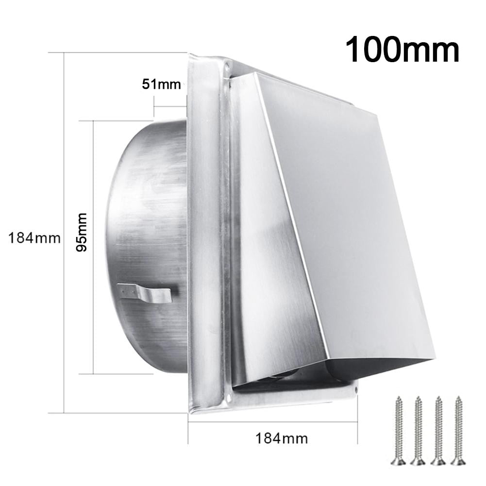 Stainless Steel Square Extractor Fan Duct Vent Mesh Cover Screw Sealing Ring Set