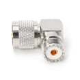 thumbnail image 5 of Adaptador de RF UHF PL259 macho a SO239 hembra en ángulo recto de 90 grados, color plata., 5 of 5