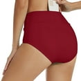 thumbnail image 5 of Daznico Women Vintage Waistband High Waist Bikini Bottom Swimwear Briefs Bikini Bottom Side Tie Thong Bathing Swimbottom,M, 5 of 7