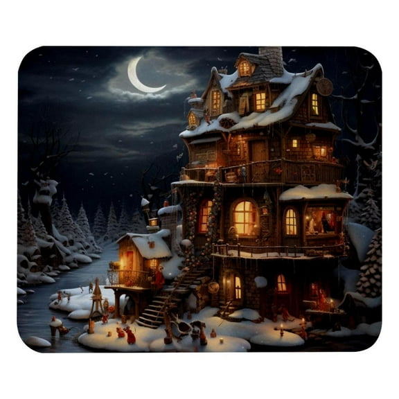 Christmas Retro Computer Mouse Pad,Rubber Mouse Mat for Gaming, Office, Laptop, PC, Women