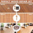 thumbnail image 5 of Natural Oak Wood Furniture Repair Kit, 6 Colors Wood Filler with Wood Putty, Wood Polish Wax for Holes, Scratches, Cracks, Stains, Restore Tables, Doors, Floors, Cabinet, Oak, Walnut - Set of 14, 5 of 10