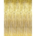 thumbnail image 1 of 3.2' x 8.2' Metallic Foil Fringe Curtains for Party Photo Backdrop Wedding Decor (1 Pack, Gold), 1 of 5
