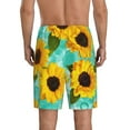 thumbnail image 3 of Easygdp Sunflowers With Green Leaves Men's Short Pajama Pants, Sleep Shorts, Household Pants, Casual Pants with Pockets - Medium, 3 of 9