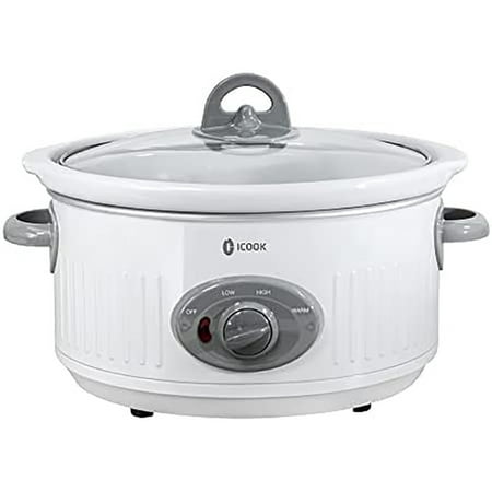 

Slow Cooker 3.5 Quart Usc-351-Og Dishwasher Safe Crock/Ceramic Inner Pot And Glass Lid Small Slow Cooker Oval Shape White