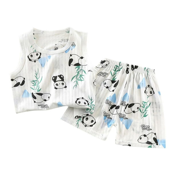 Odeerbi 1-11 Años Niños Niñas Pijama de Verano de Algodón de Manga Larga Conjunto de Pantalones Con Estampado Suave Ropa de Dormir Conjuntos de Pijama de Dos Piezas