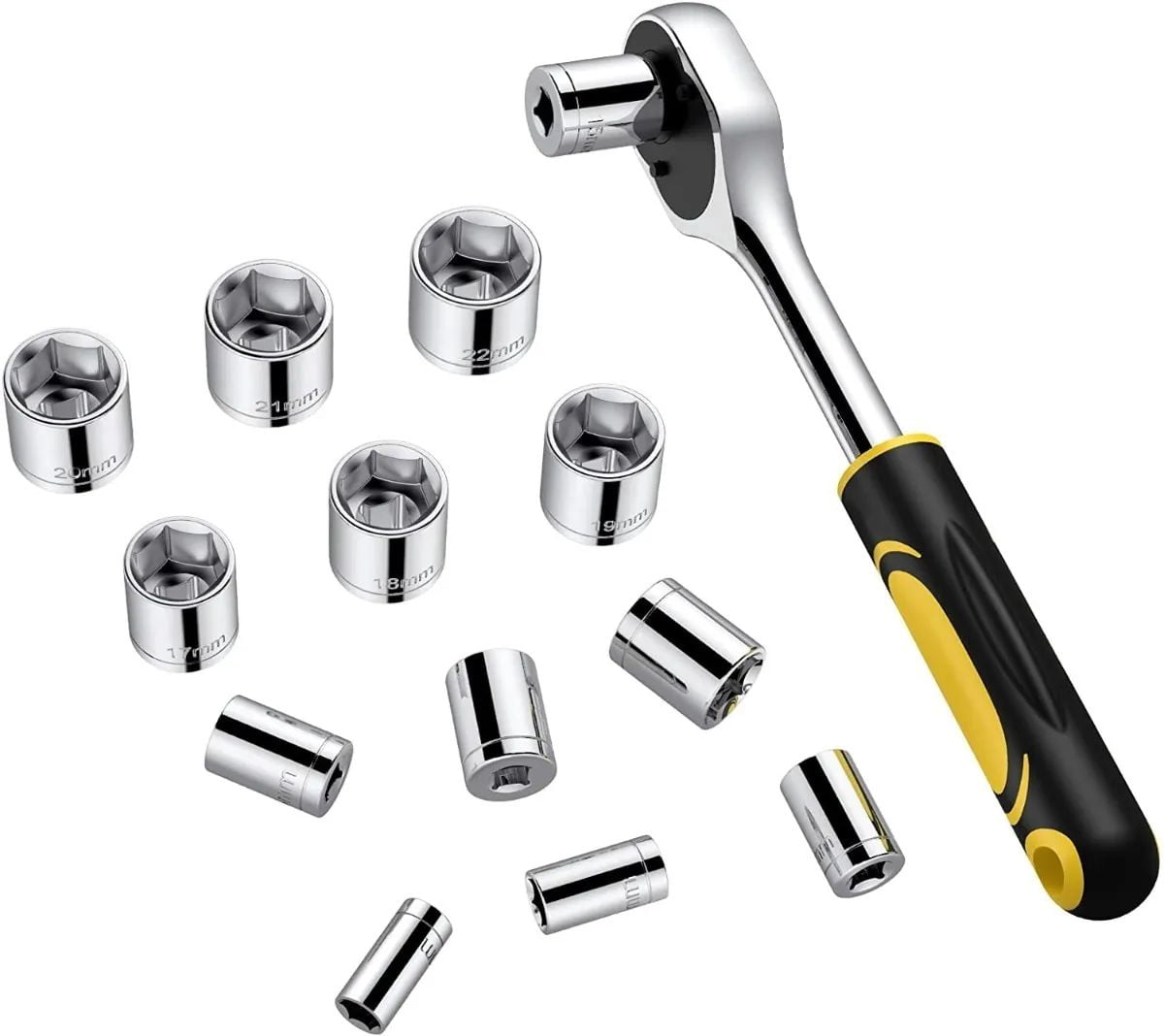GOXAWEE 108-Piece Hand Tool Set, General Household Tool Kit with Plastic Storage Toolbox for Home Car Repair and DIY, G5239