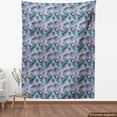 thumbnail image 4 of Ambesonne Floral Fabric by the Yard Upholstery, Flowers Leaves Exotic Plot, 5 Yards, Pale Fuchsia and Blue Grey, 4 of 5