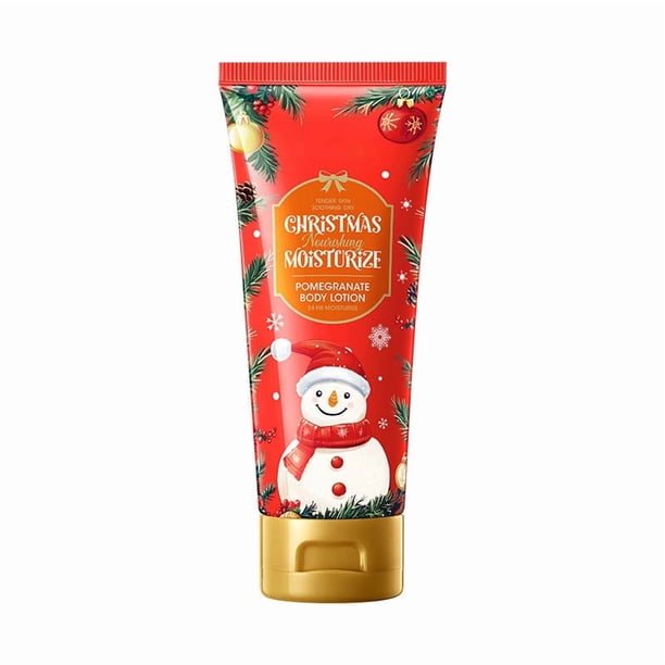 Loción corporal de granada: crema hidratante corporal de 24 horas con extractos de plantas naturales de ácido hialurónico para pieles secas. Regalo festivo.