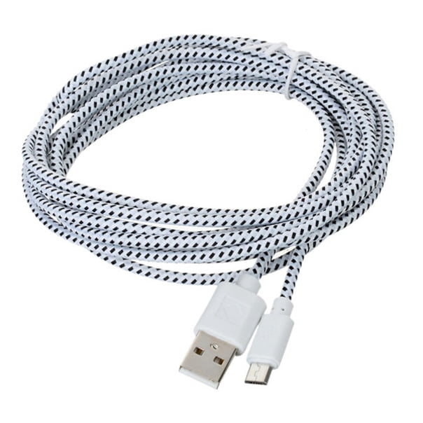 Home Wall Adaptive Fast Charger Baided 6ft USB Cable Data Wire USB-C Cord [White] V9L for Samsung Galaxy S5 Sport (SM-G860P) S6 Active, S7 Active, Sol