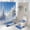 NH1097--4pc--45x75, variant on Winter Shower Curtain Set Natural Forest Snowflake Snowfall Cedar Tree Landscape Flannel Bath Mat Bathroom Rug Toilet Seat Cover