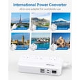 thumbnail image 3 of BESTEK 250W Universal Travel Adapter, 220V to 110V Travel Voltage Converter with 4-Port USB and US/AU/EU/UK//India/South Africa Worldwide Plug Adapter(White), 3 of 11