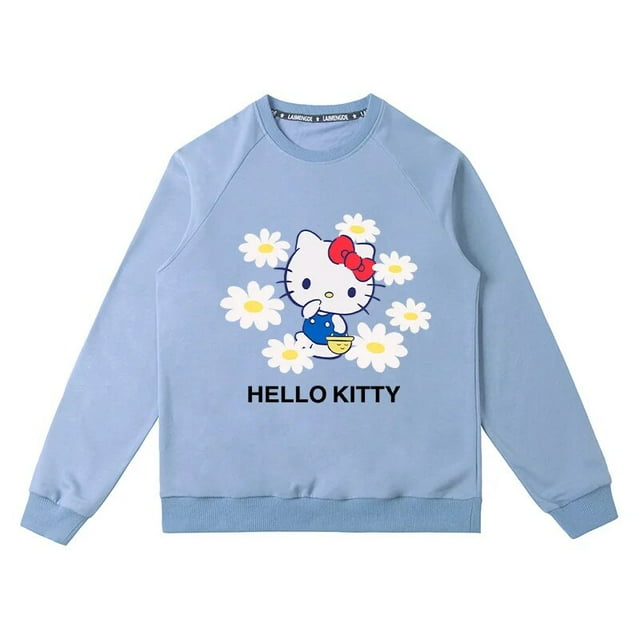 Hello Kitty Kitty Chandail à Capuchon Ras du Cou Joint Femme Automne Hello Manteau Chat Deux Yuans Ample Vêtements Imprimés HOEMLIN HOEMLIN