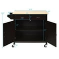 thumbnail image 4 of Pemberly Row MDF Pine & Rubber Wood Rolling Kitchen Island Cart in Brown Finish, 4 of 12