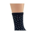 thumbnail image 2 of Sierra Socks Women's Cotton Crew Pin Dot and Striped Casual Dress 1 Pair Socks (Shoe Size: 4-10, Navy (Pin Dot)), 2 of 5