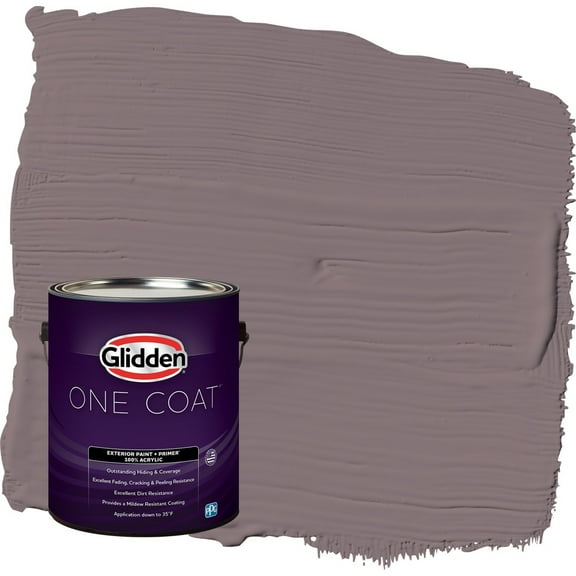 Glidden One Coat Choo Choo / Purple Flat Exterior Paint with Primer, 1 Gallon