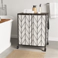 thumbnail image 2 of Laundry Basket with Wheels, Heavy Duty Laundry Hamper with Wood Lid, Clothes Hamper with Divided Removable Liner Bag, Large Capacity Iron-Made Laundry Sorter Laundry Room Organization (Beige), 2 of 7