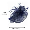 thumbnail image 4 of Ongmies Wedding Hat Clearance Hat for Women Wedding Flower Tail Mesh Feathers Hair Clip Tea Party Headband Accessories Navy, 4 of 5