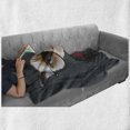 thumbnail image 6 of Cat Soft Flannel Fleece Blanket, Hipster Feline with Giant Head Plaid Shirt and Greyscale Background Funny Illustration, Cozy Plush for Indoor and Outdoor Use, 60" x 80", Multicolor, by Ambesonne, 6 of 6